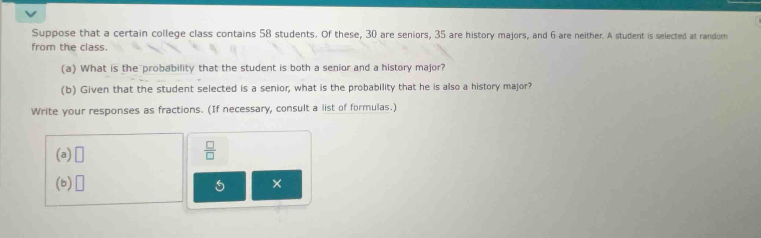 suppose that a certain college class contains 58 students. of these, 30…