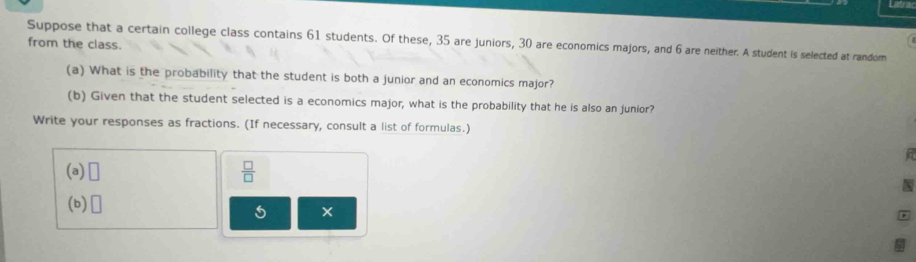 suppose that a certain college class contains 61 students. of these, 35…