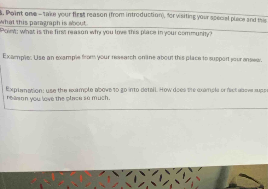 3. point one - take your first reason (from introduction), for visiting…