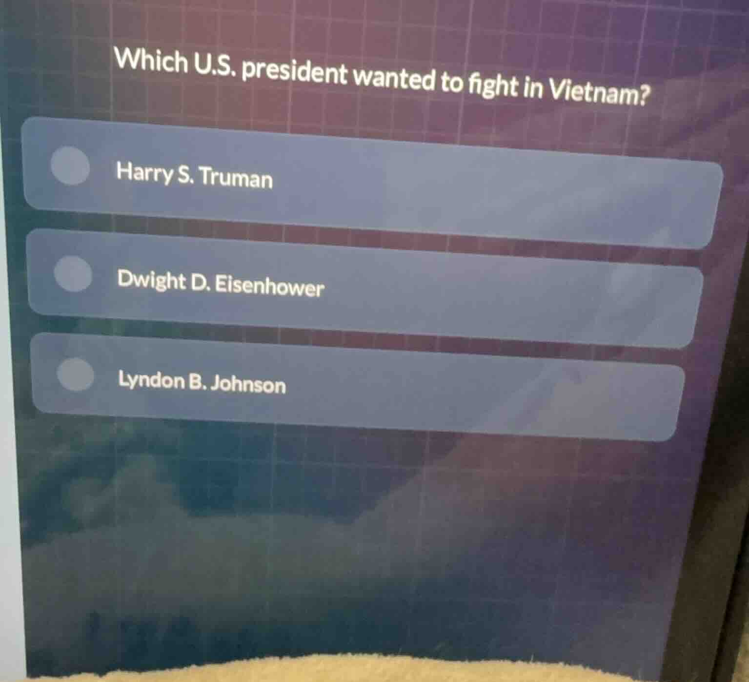 which u.s. president wanted to fight in vietnam? harry s. truman dwight…