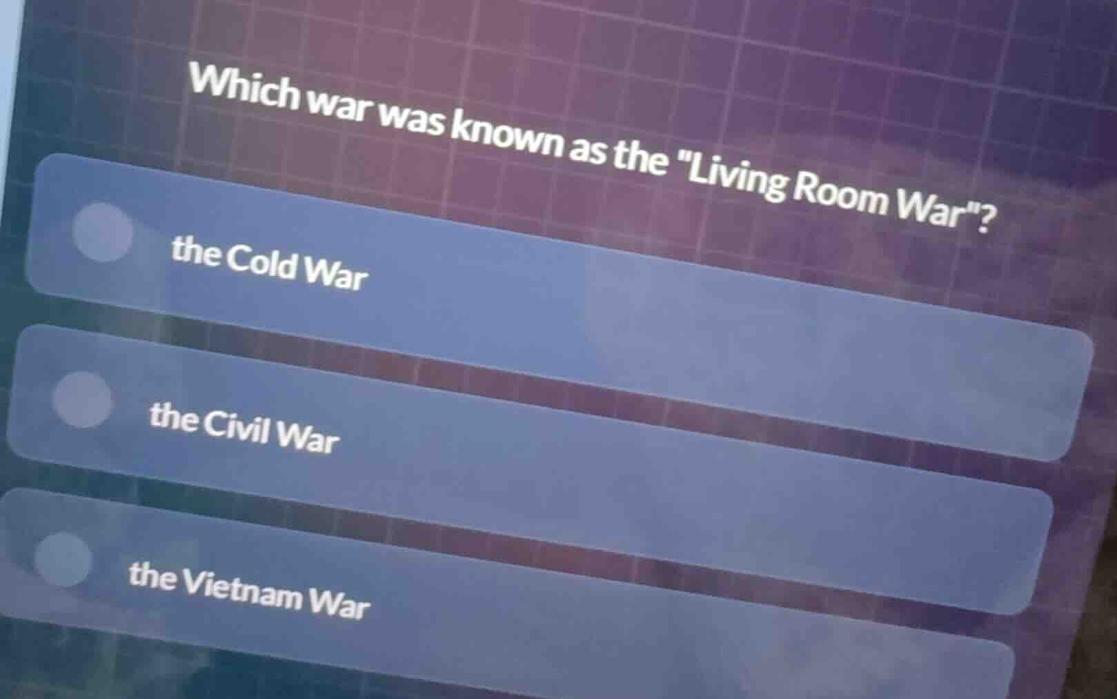 which war was known as the \living room war\? the cold war the civil wa…