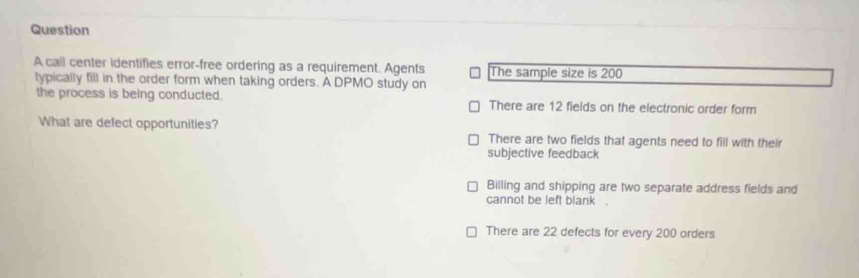 question a call center identifies error-free ordering as a requirement.…