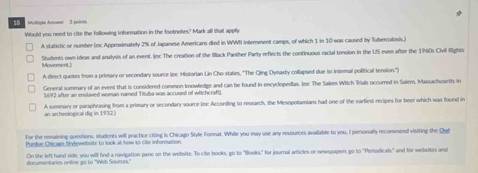 would you need to cite the following information in the footnotes? mark…