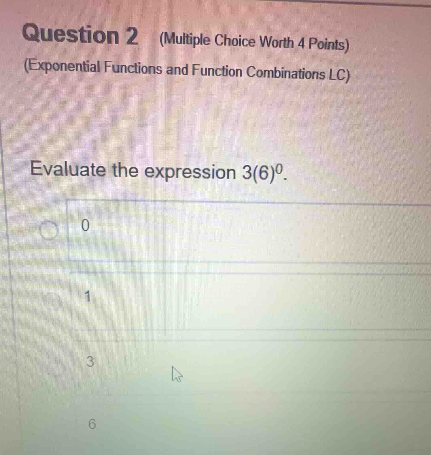 question 2 (multiple choice worth 4 points) (exponential functions and …