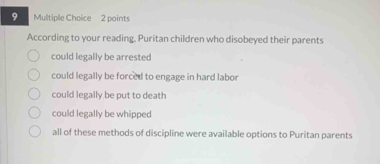 according to your reading, puritan children who disobeyed their parents…