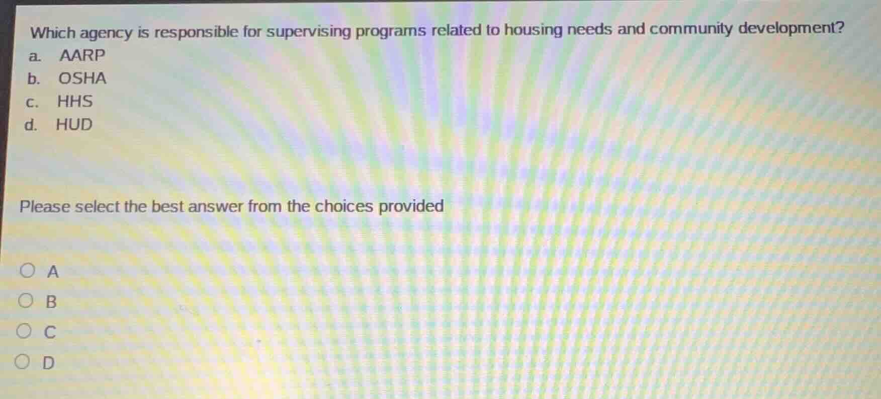 which agency is responsible for supervising programs related to housing…