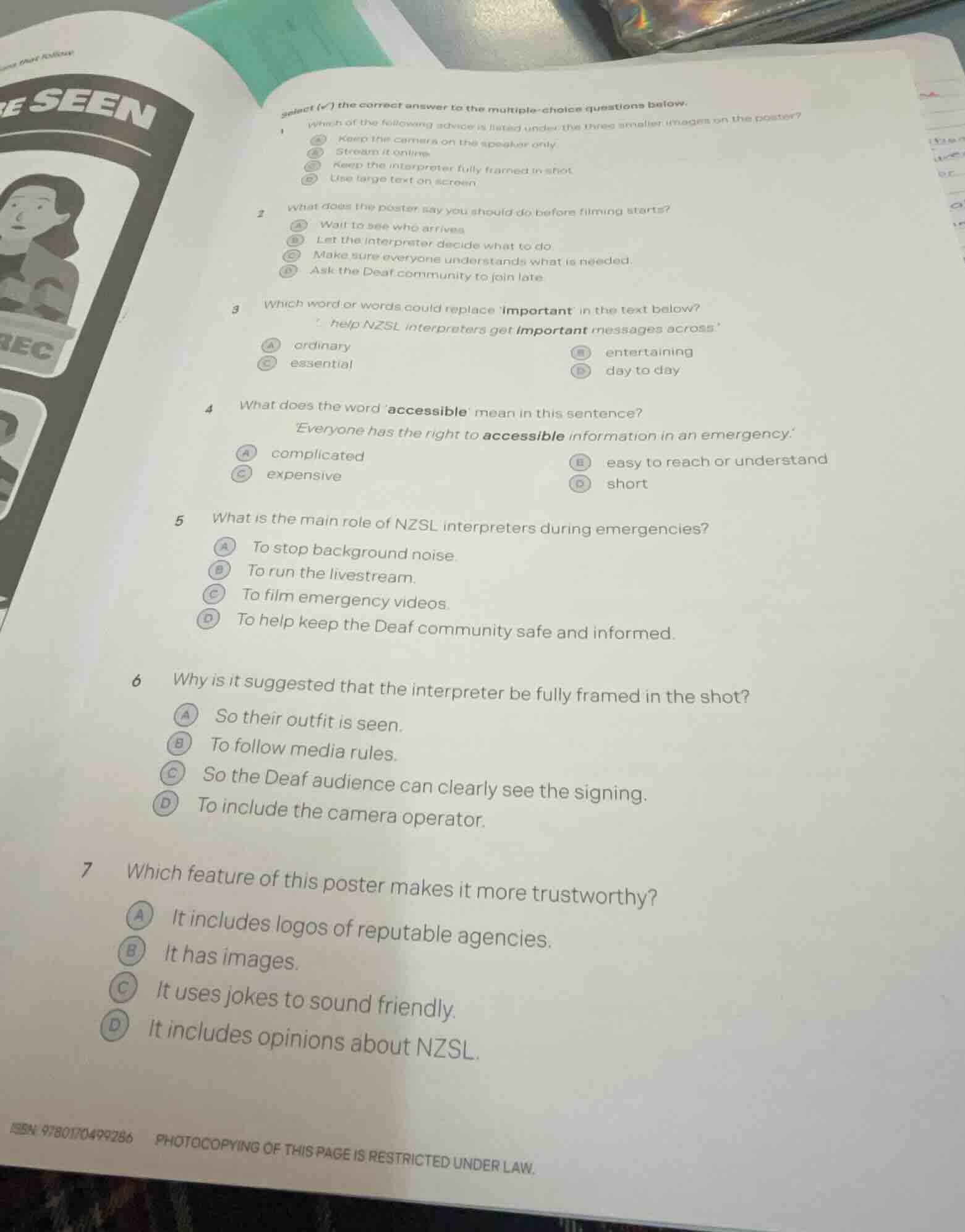 select (\\checkmark) the correct answer to the multiple-choice question…