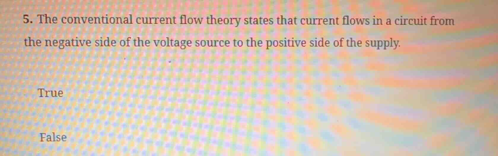 5. the conventional current flow theory states that current flows in a …