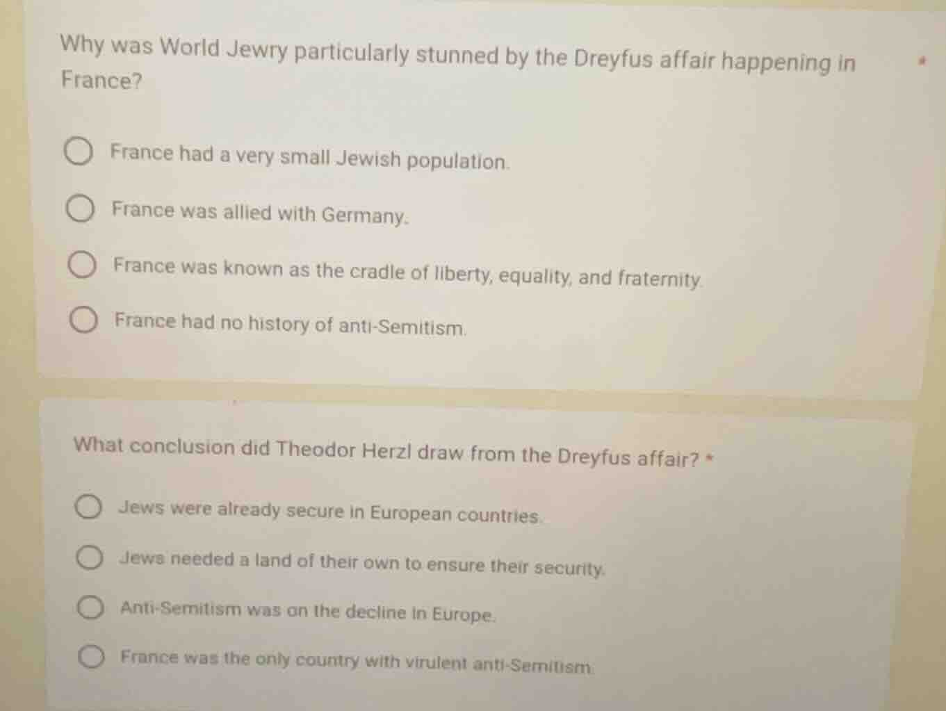 why was world jewry particularly stunned by the dreyfus affair happenin…