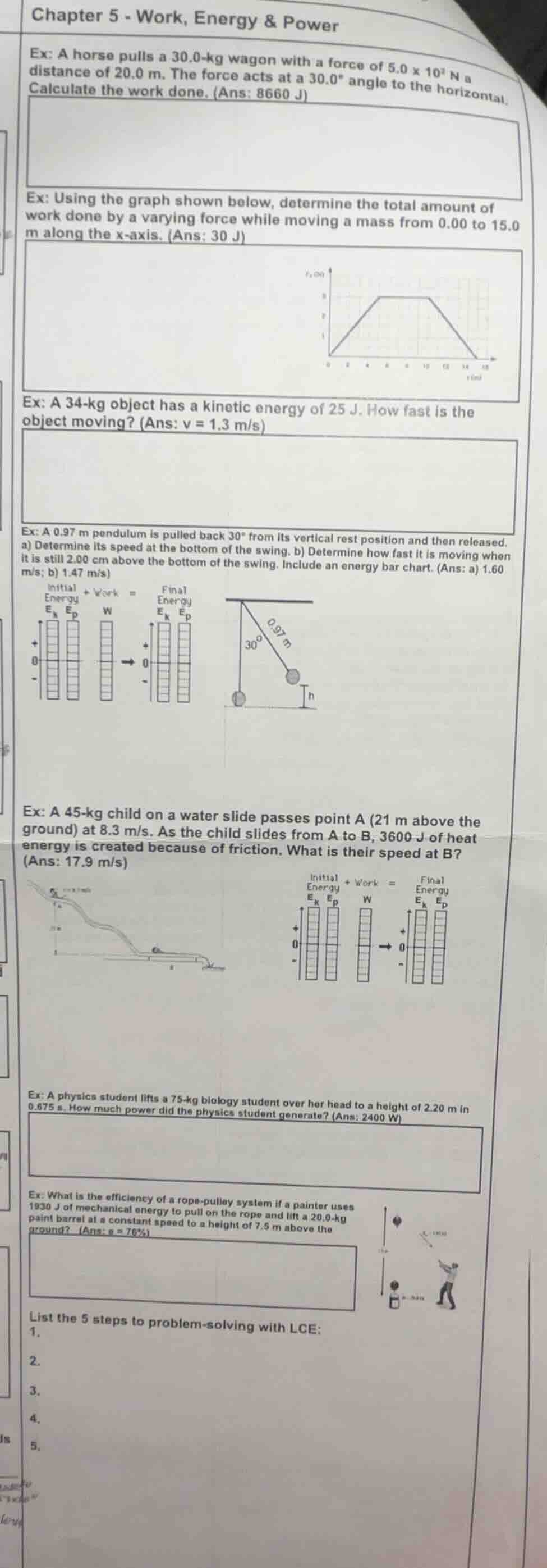 chapter 5 - work, energy & power ex: a horse pulls a 30.0-kg wagon with…