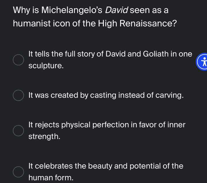 why is michelangelos david seen as a humanist icon of the high renaissa…