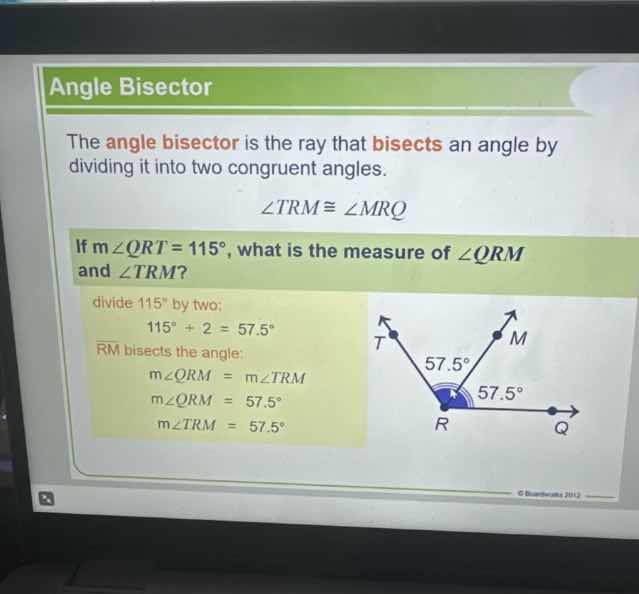 angle bisector the angle bisector is the ray that bisects an angle by d…