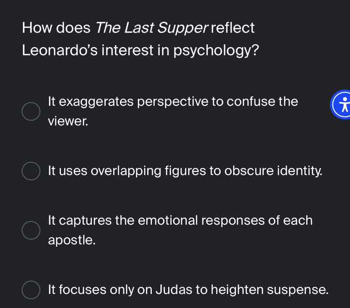 how does the last supper reflect leonardos interest in psychology? it e…