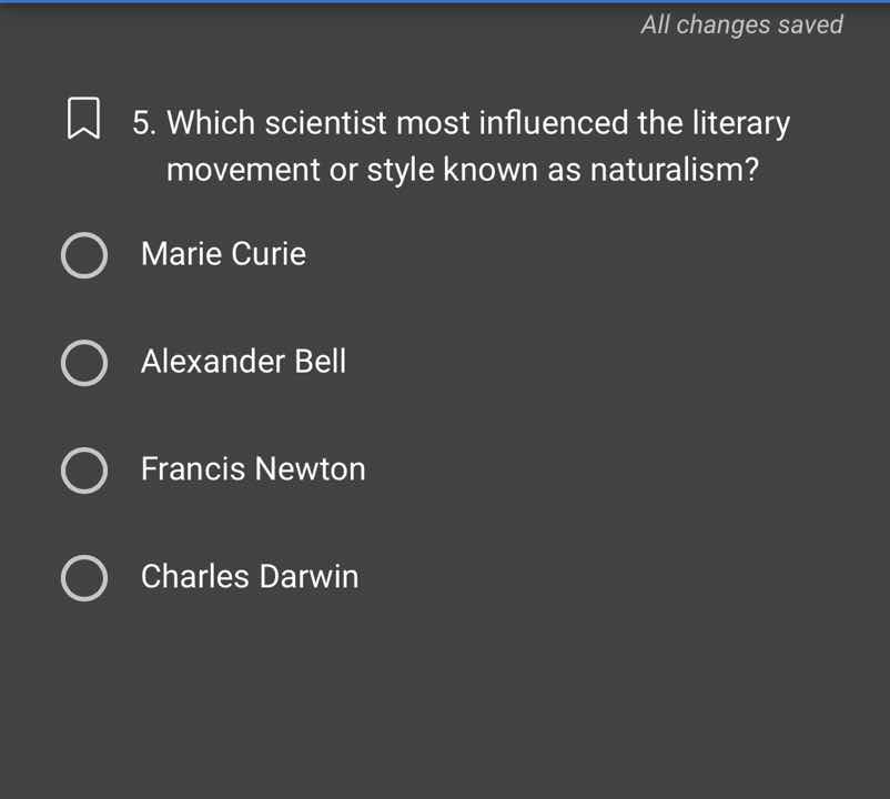 5. which scientist most influenced the literary movement or style known…