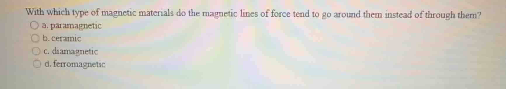 with which type of magnetic materials do the magnetic lines of force te…