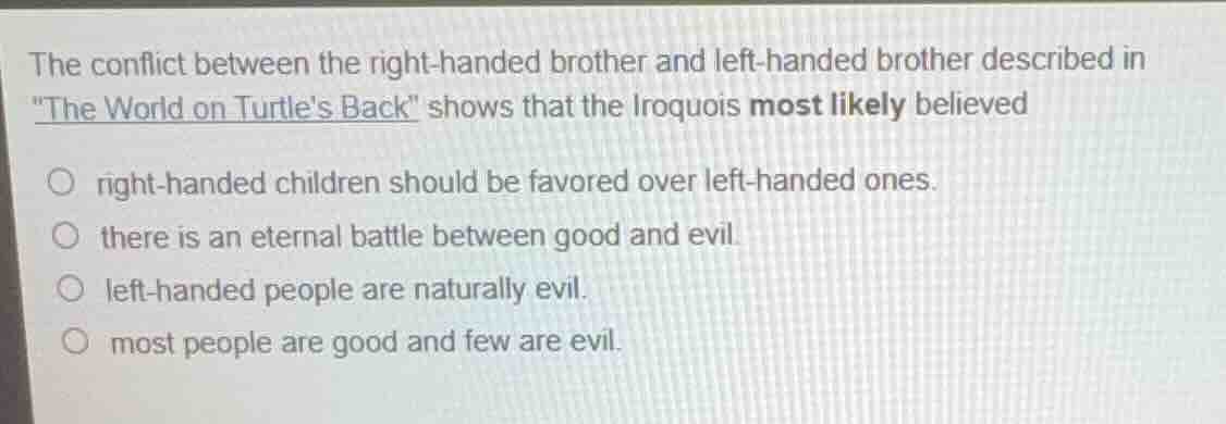 the conflict between the right-handed brother and left-handed brother d…