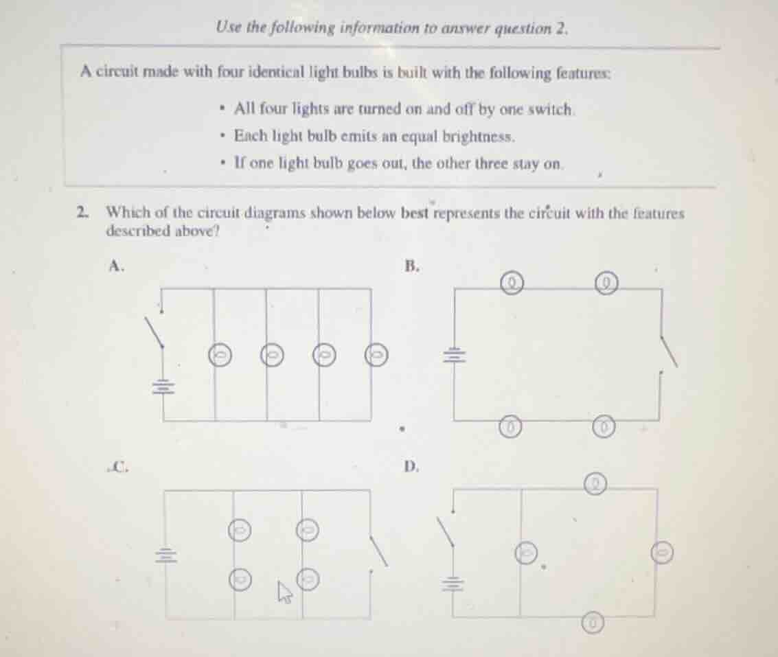 use the following information to answer question 2. a circuit made with…