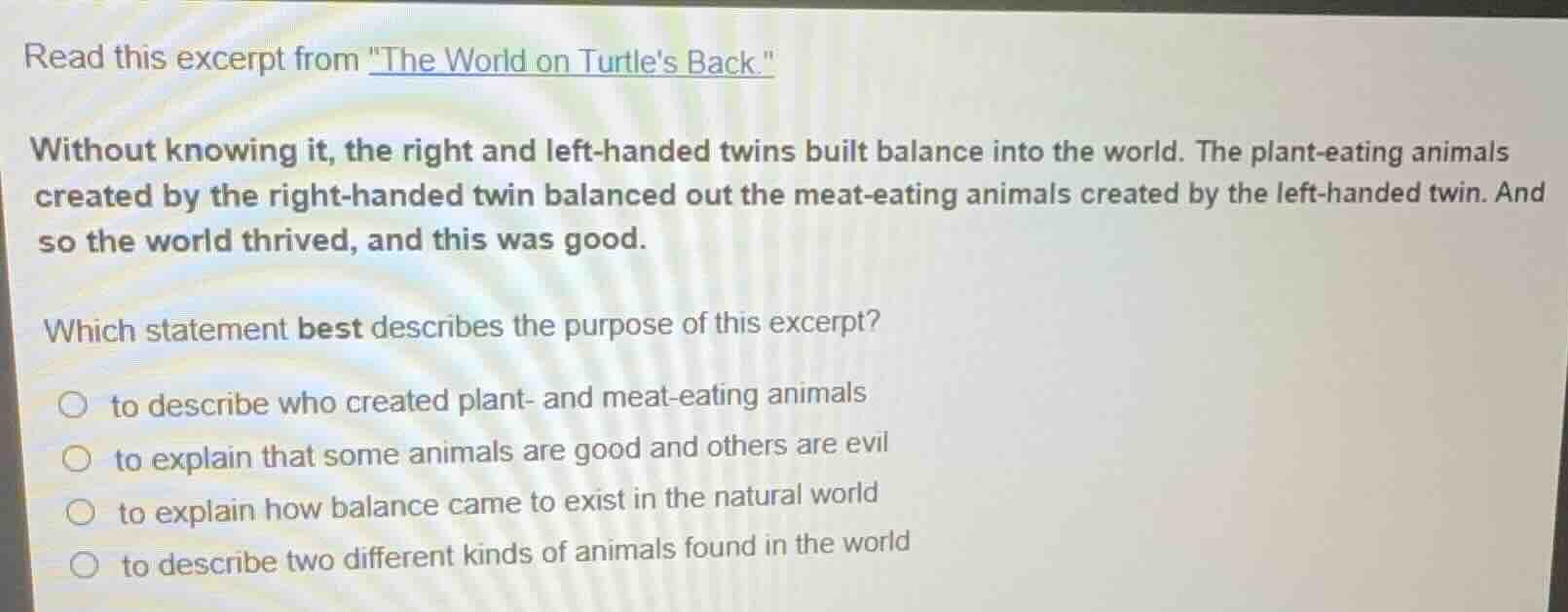 read this excerpt from \the world on turtles back.\ without knowing it,…