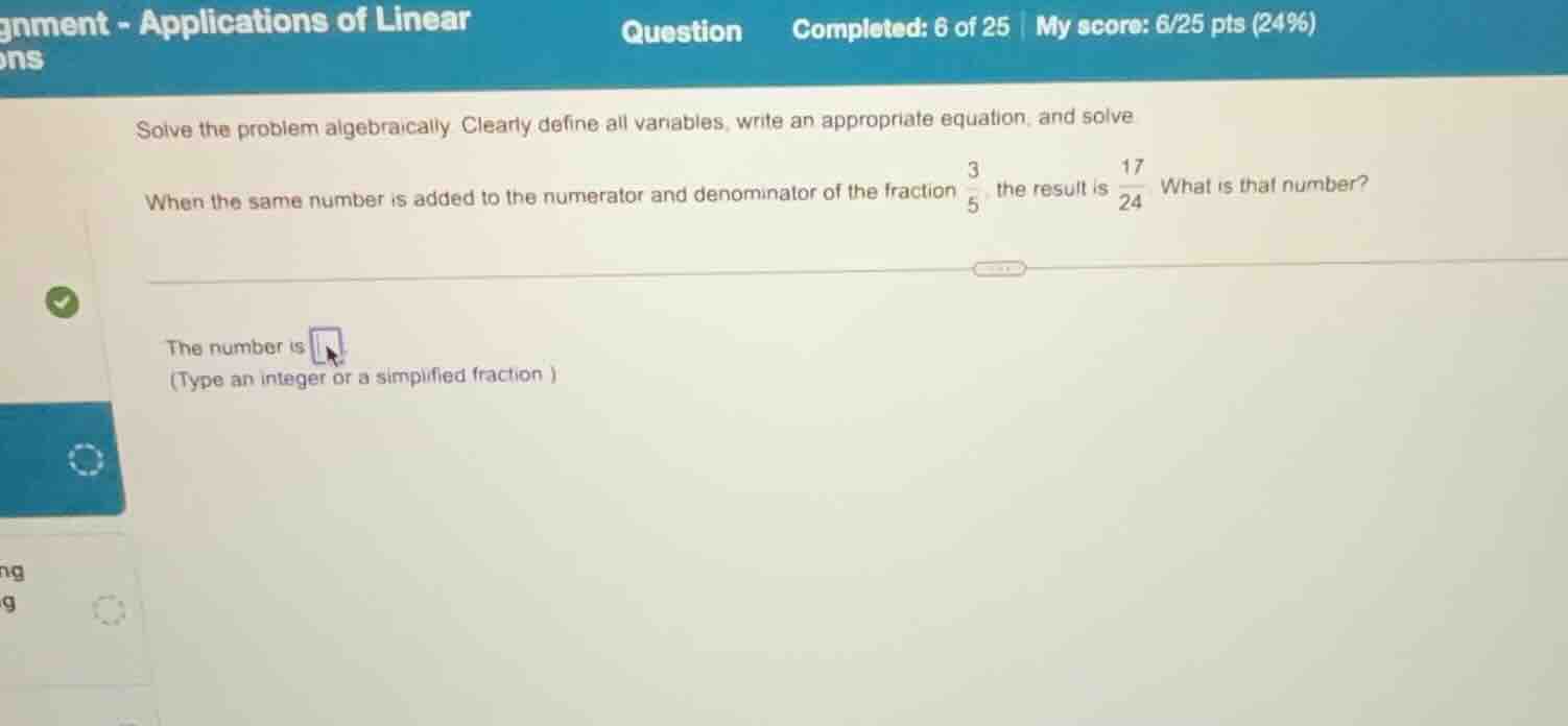 solve the problem algebraically. clearly define all variables, write an…