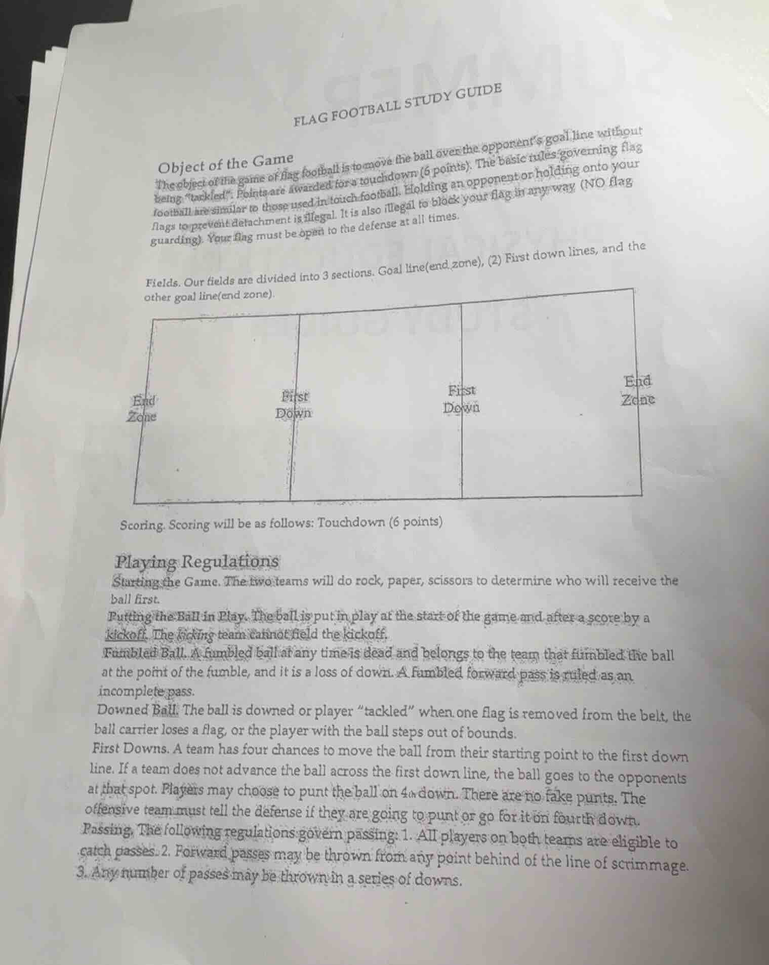 flag football study guide object of the game the object of the game of …