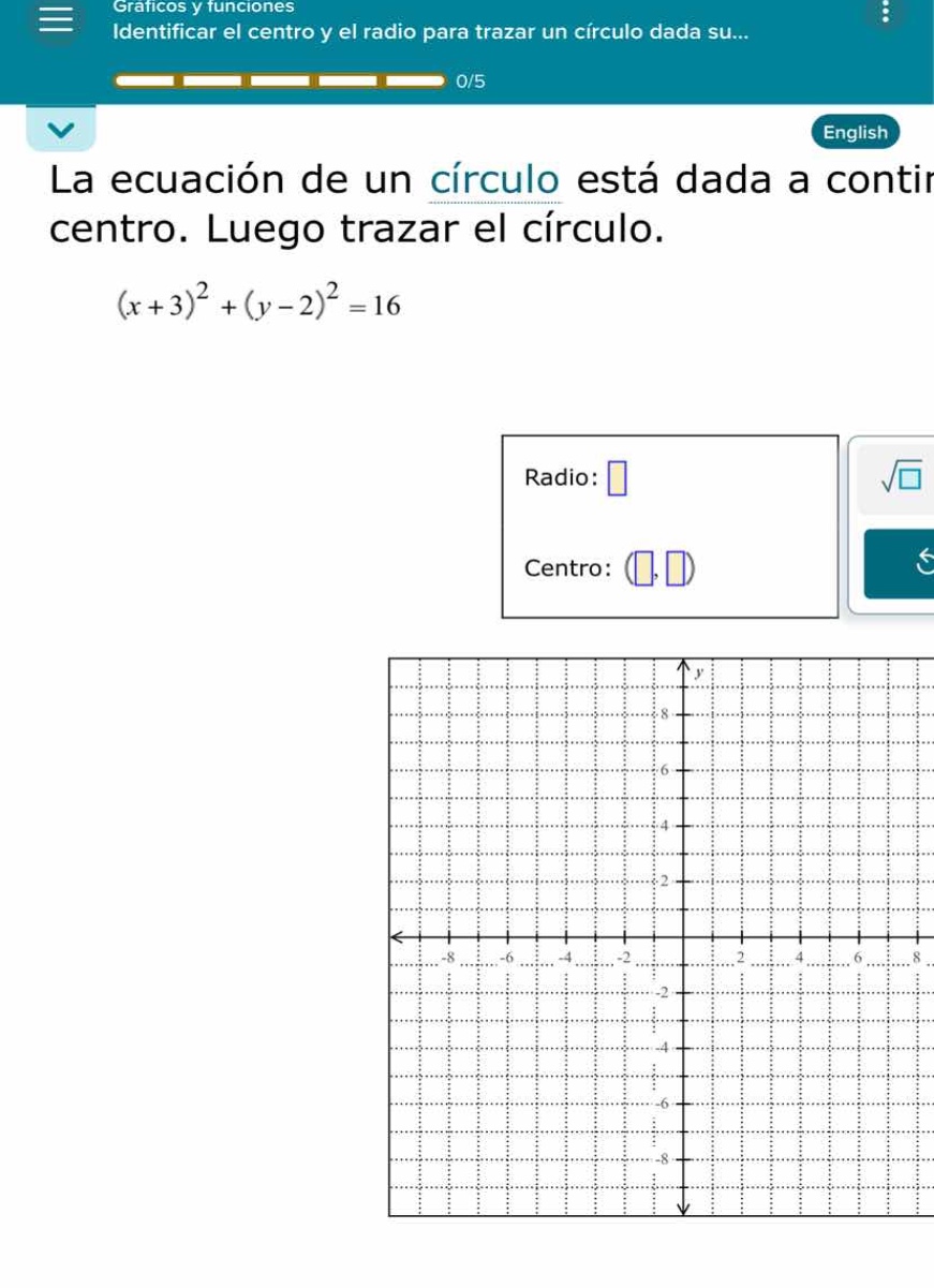 la ecuación de un círculo está dada a continuación. identificar el radi…