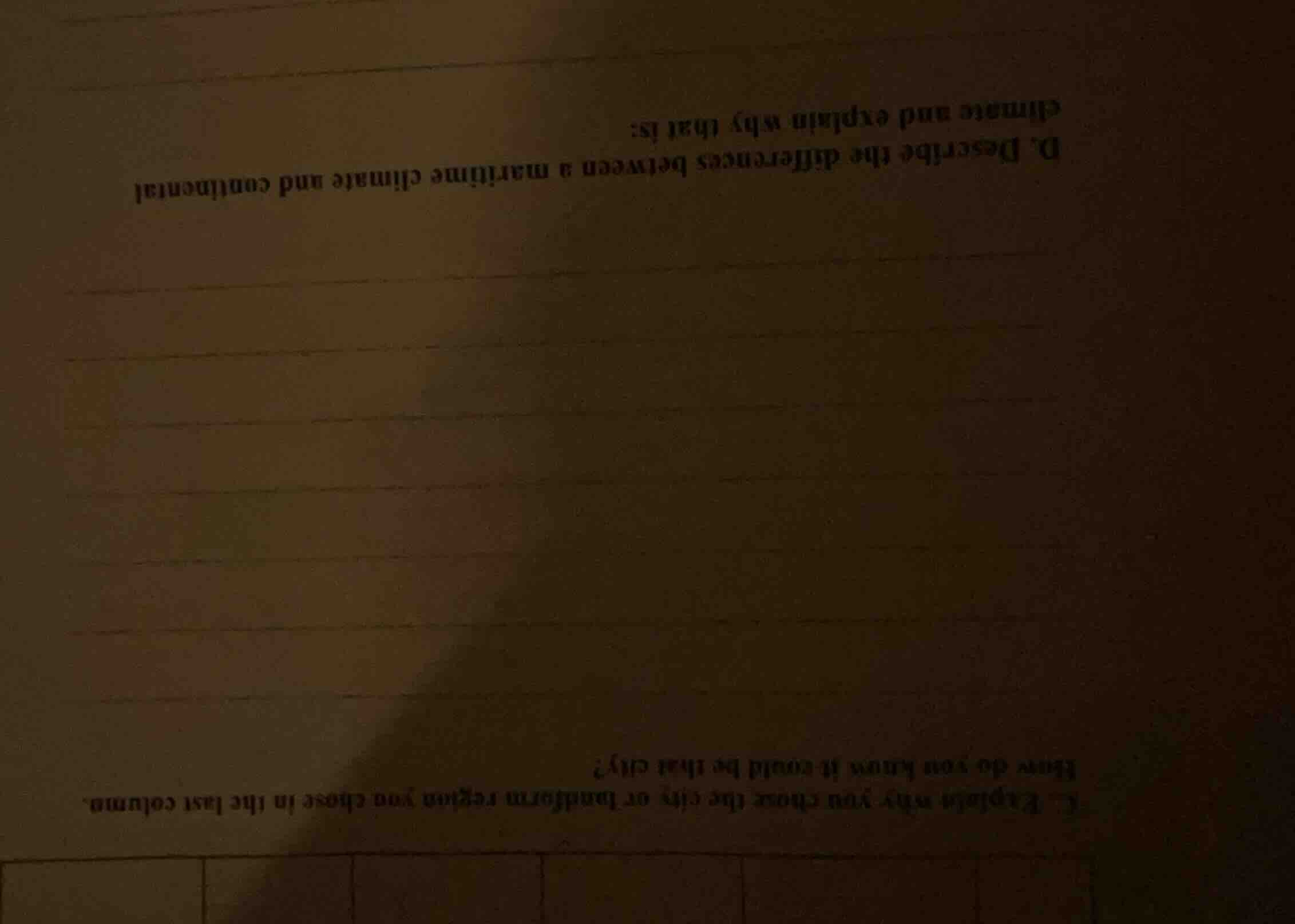 c. explain why you chose the city or landform region you chose in the l…