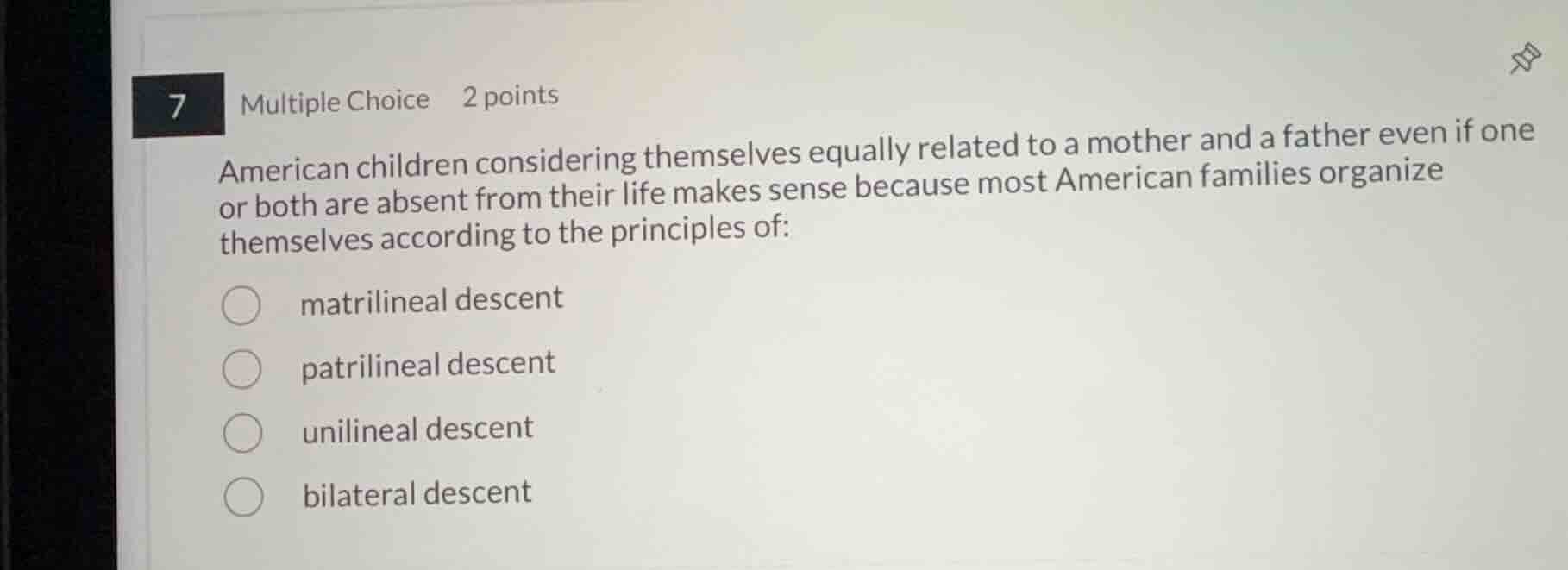 7 multiple choice 2 points american children considering themselves equ…