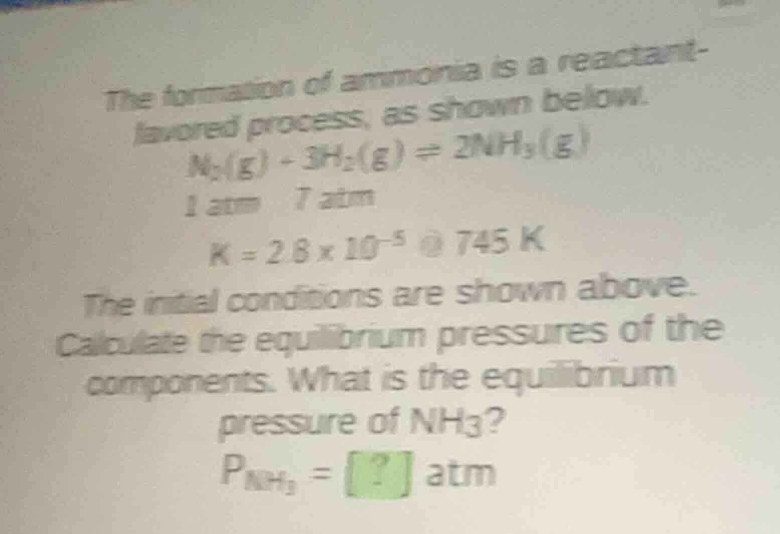the formation of ammonia is a reactant-favored process, as shown below.…