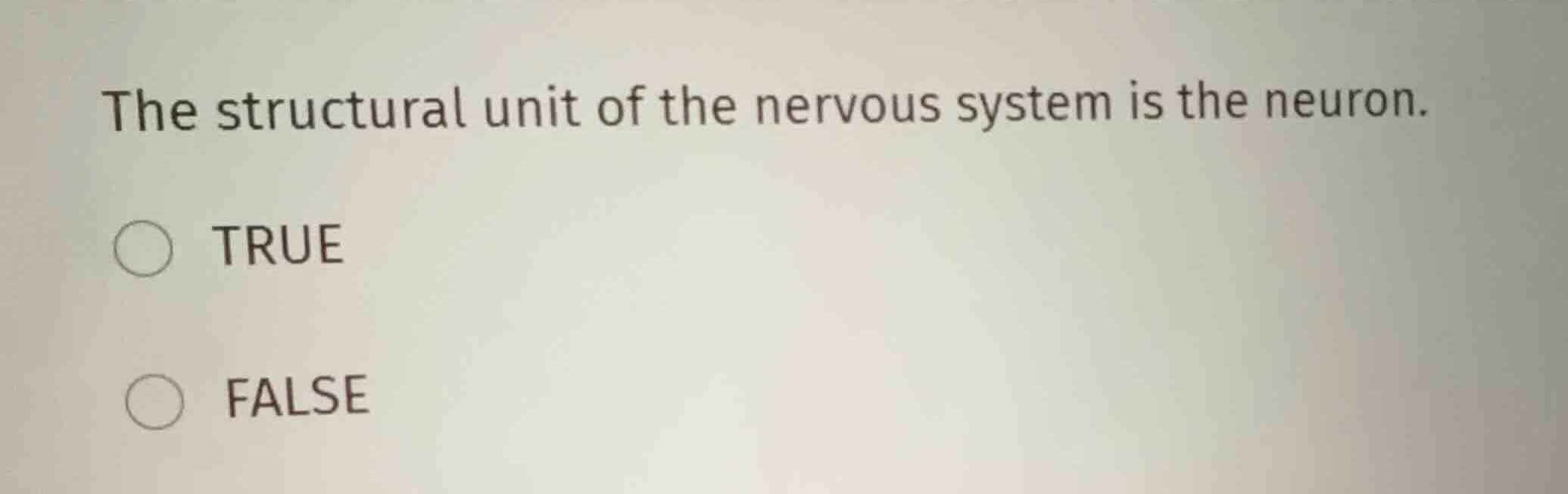 the structural unit of the nervous system is the neuron. true false