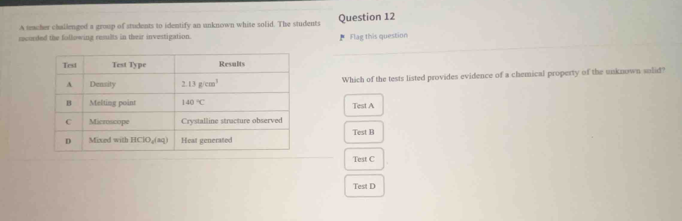 a teacher challenged a group of students to identify an unknown white s…