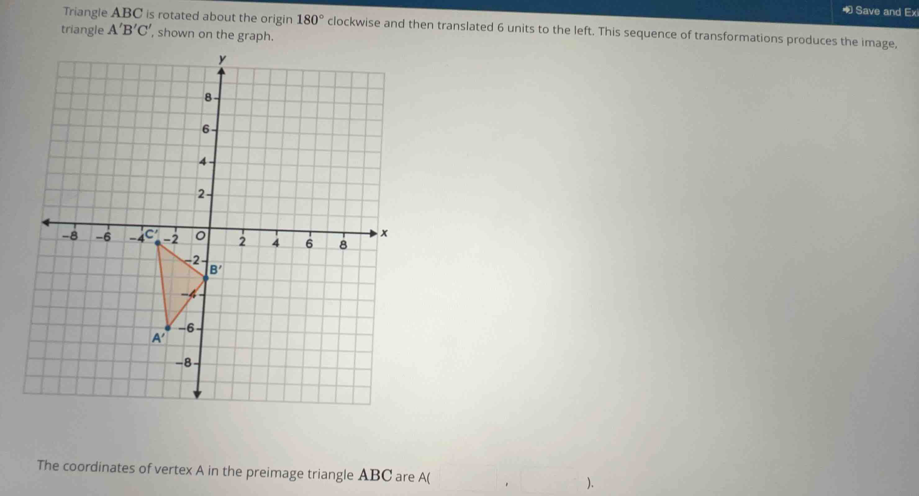 triangle \\(abc\\) is rotated about the origin \\(180^\\circ\\) clockwi…