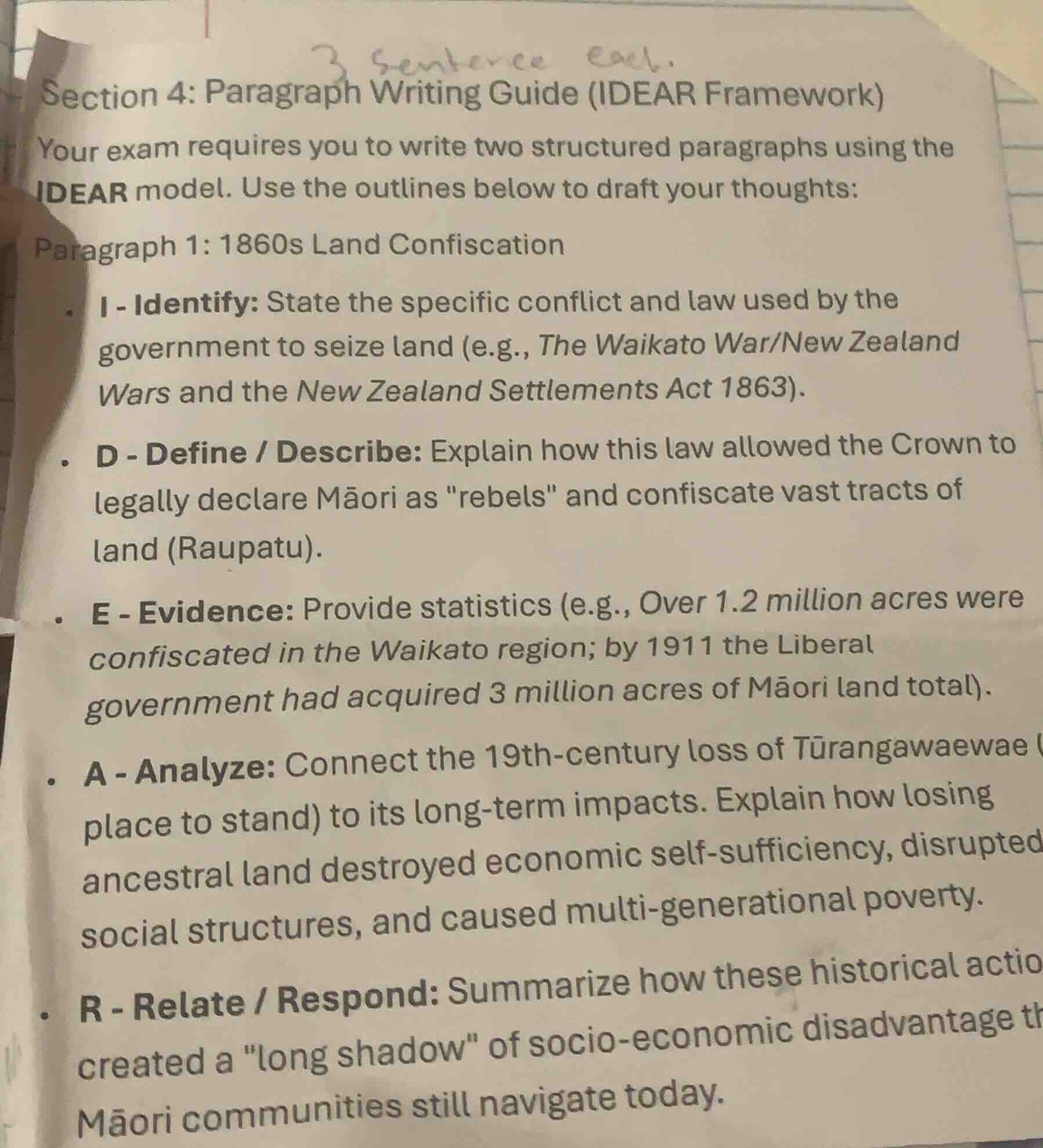 section 4: paragraph writing guide (idear framework) your exam requires…