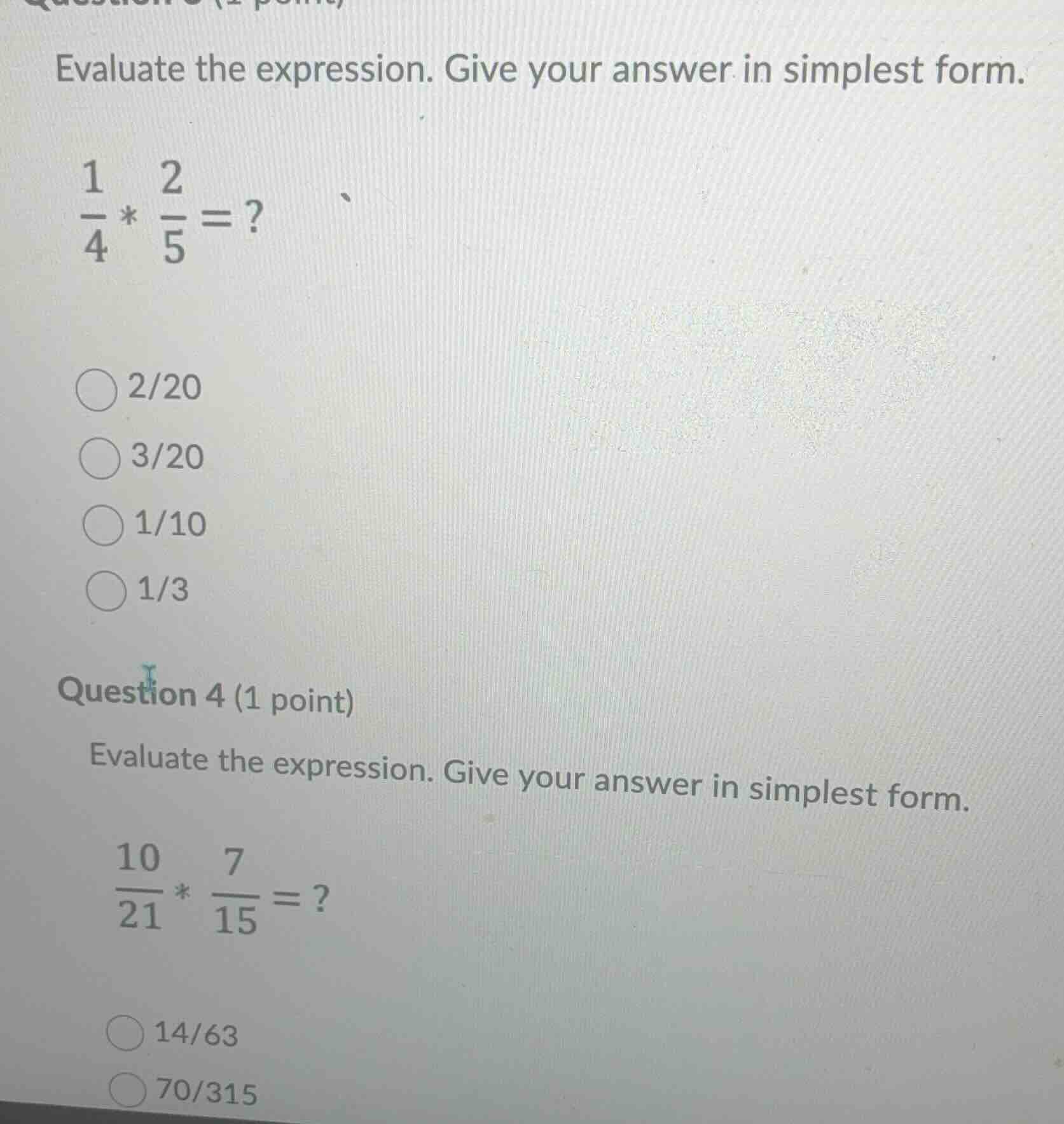 question 3 (1 point) evaluate the expression. give your answer in simpl…