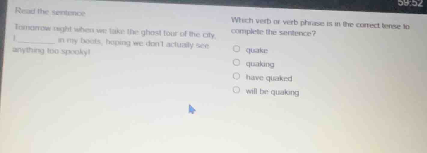 read the sentence tomorrow night when we take the ghost tour of the cit…