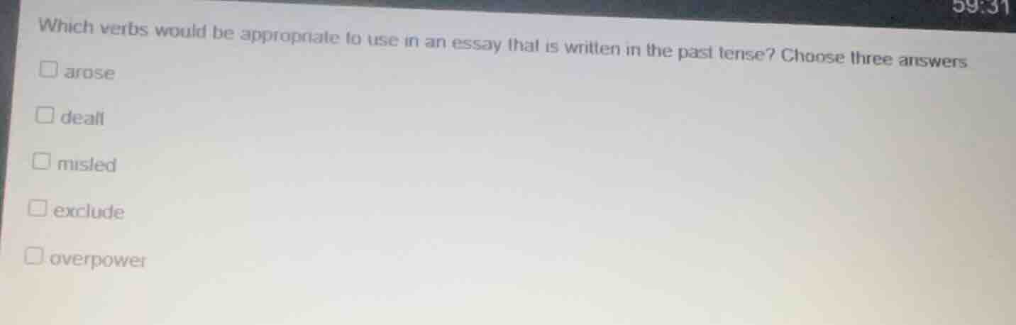 which verbs would be appropriate to use in an essay that is written in …