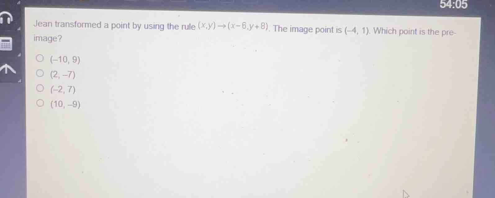 jean transformed a point by using the rule \\((x, y) \ ightarrow (x - 6…