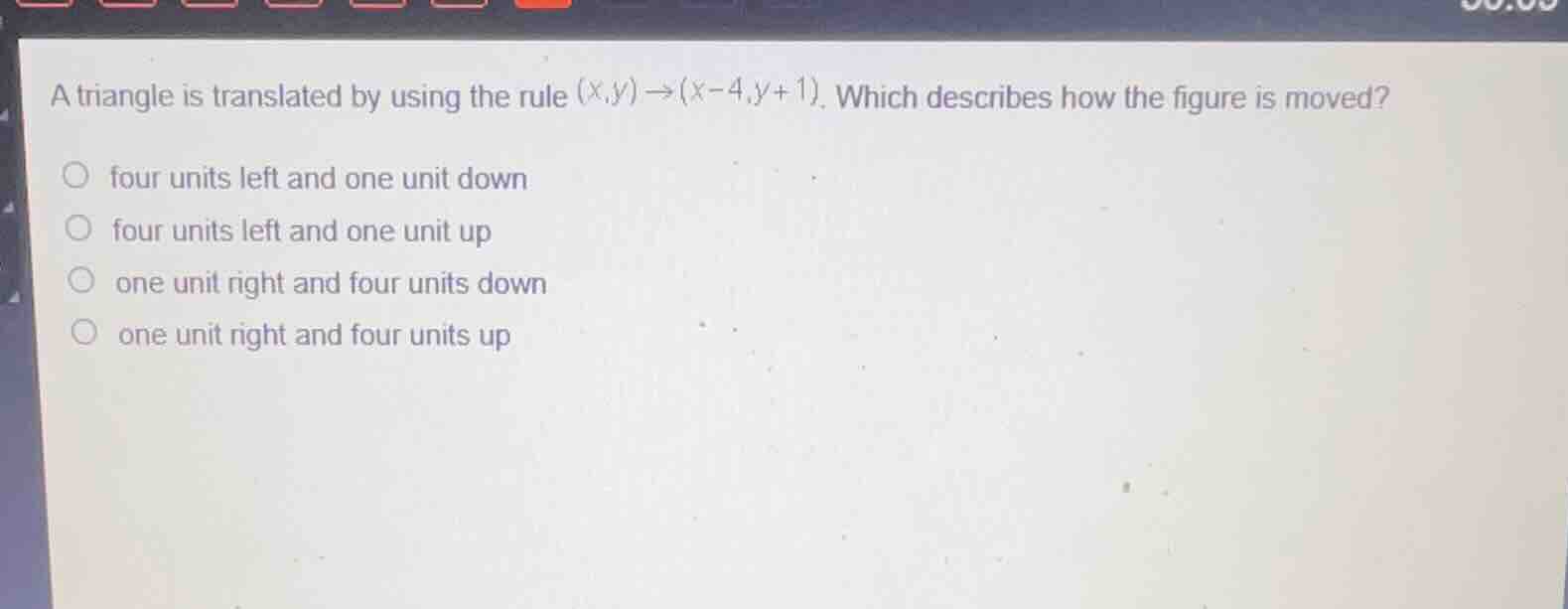 a triangle is translated by using the rule \\((x,y) \ ightarrow (x-4, y…