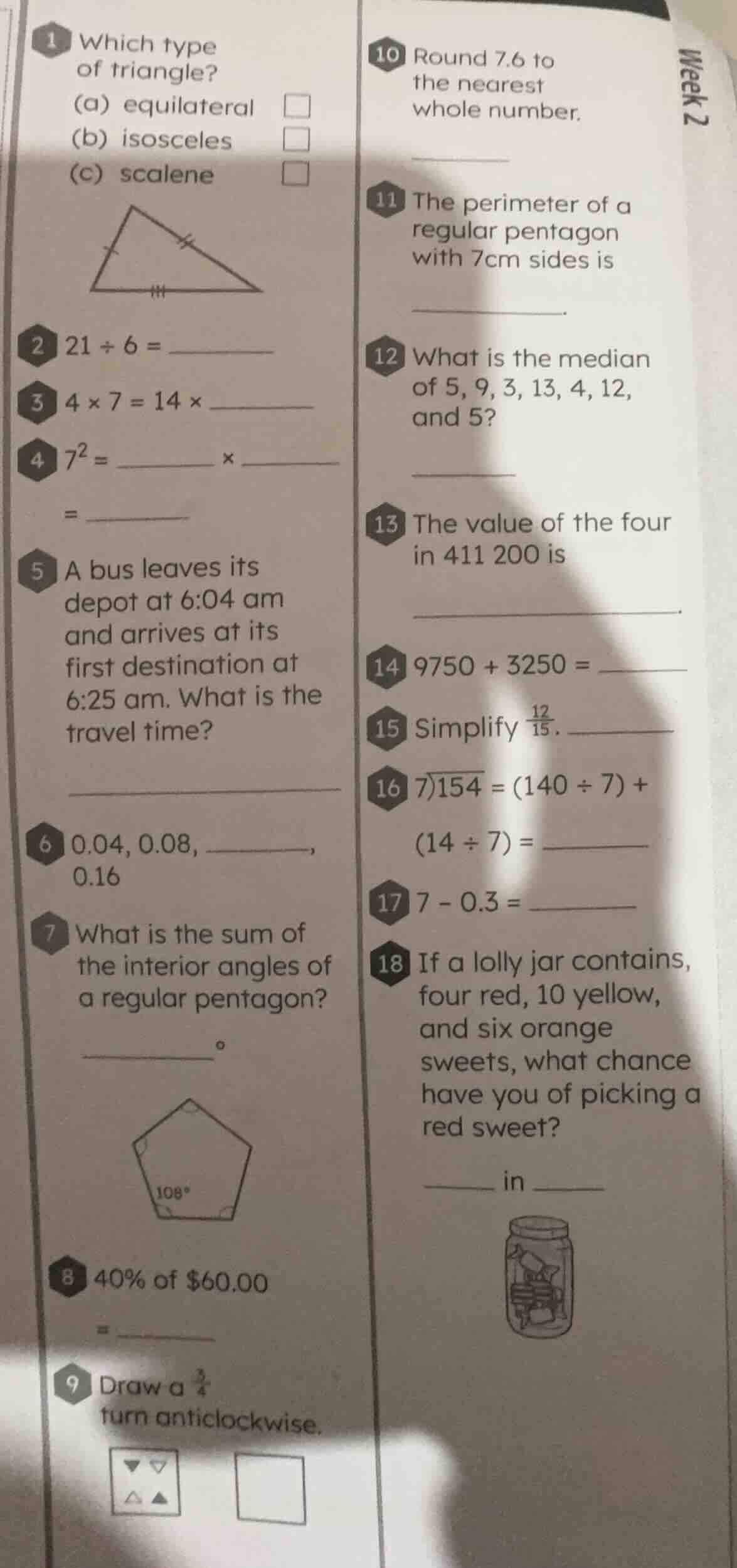 week 2 1 which type of triangle? (a) equilateral (b) isosceles (c) scal…