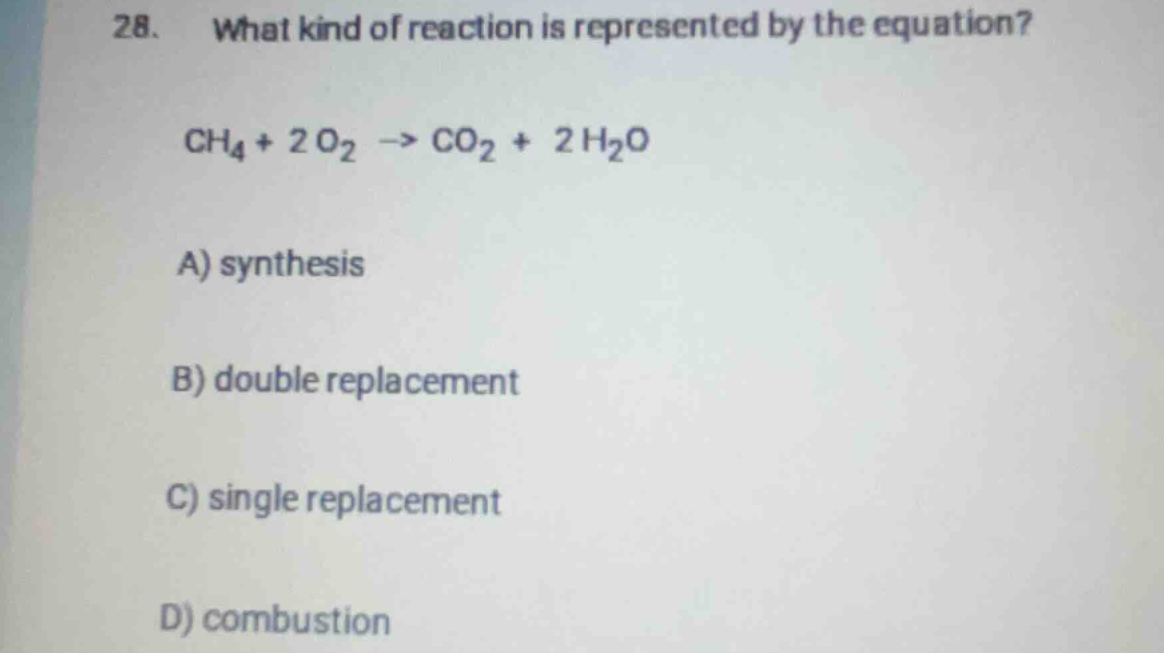 28. what kind of reaction is represented by the equation? \\(\\text{ch}…