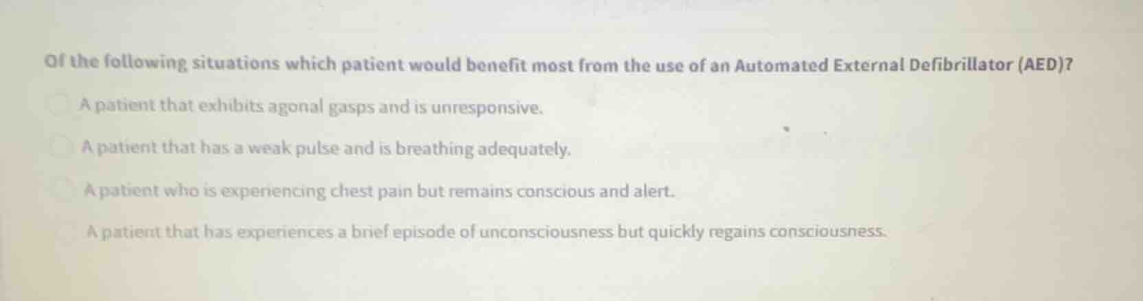 of the following situations which patient would benefit most from the u…