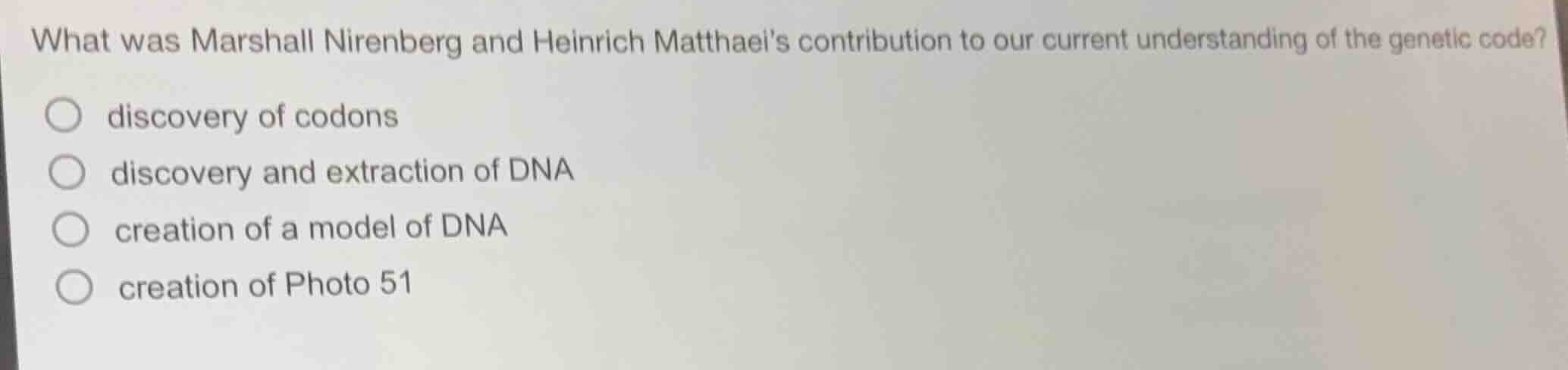 what was marshall nirenberg and heinrich matthaeis contribution to our …
