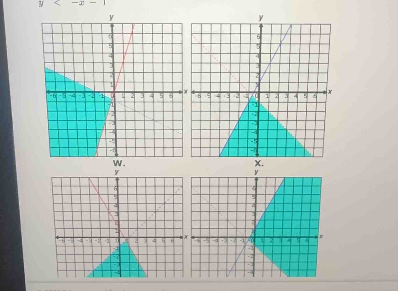 y < -x - 1