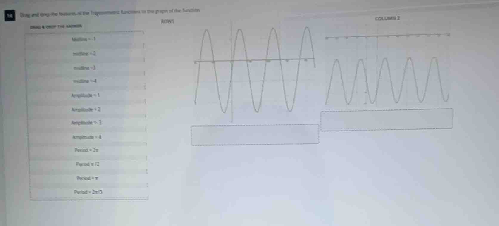 drag and drop the features of the trigonometric functions to the graph …