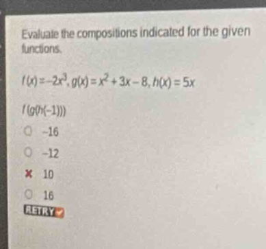 evaluate the compositions indicated for the given functions. (f(x) = -2…