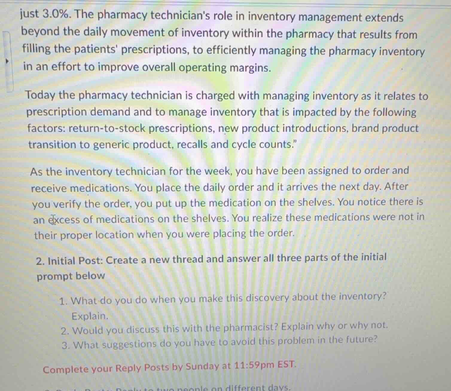 just 3.0%. the pharmacy technicians role in inventory management extend…