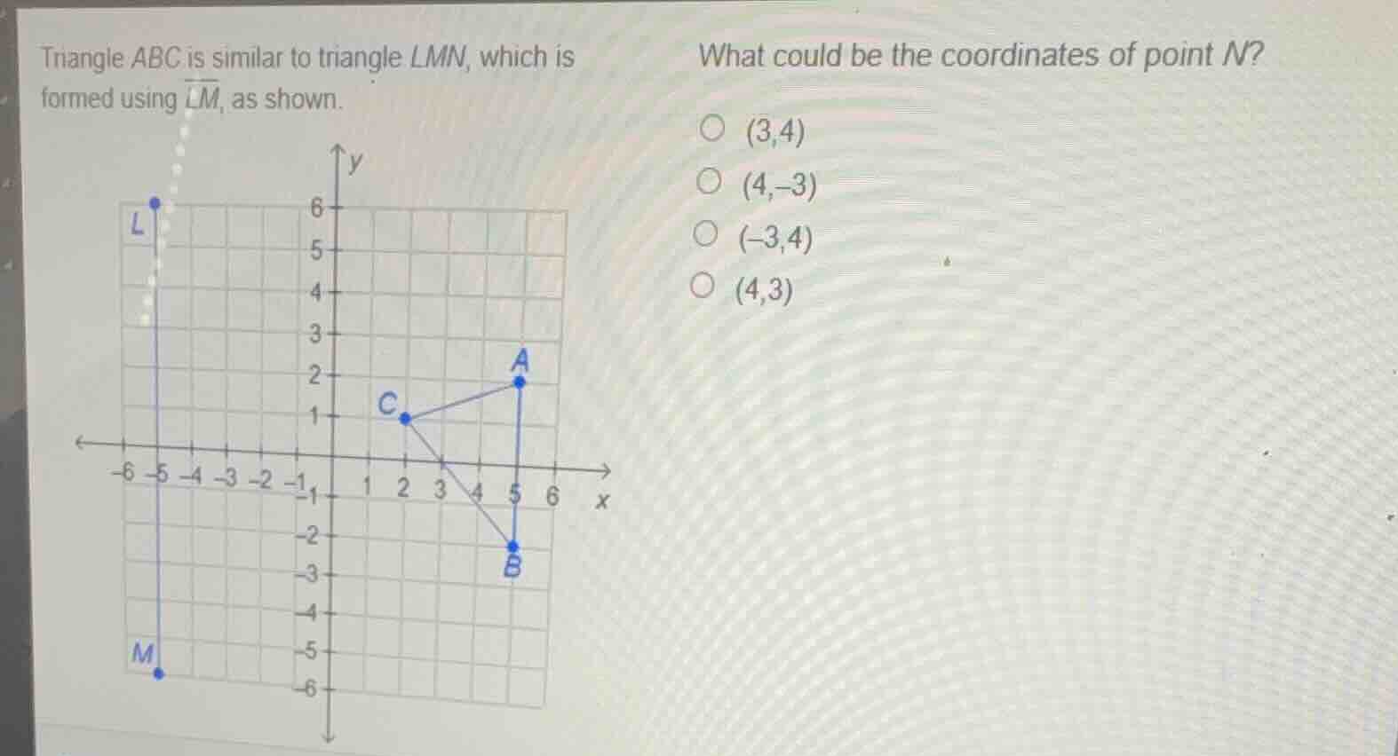 triangle \\(abc\\) is similar to triangle \\(lmn\\), which is formed us…