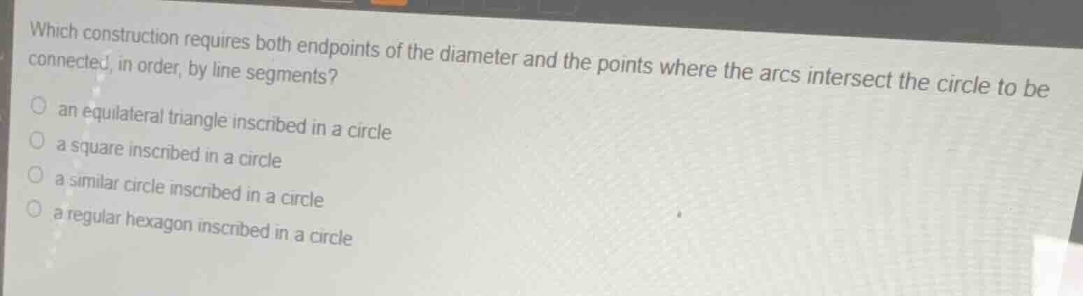 which construction requires both endpoints of the diameter and the poin…