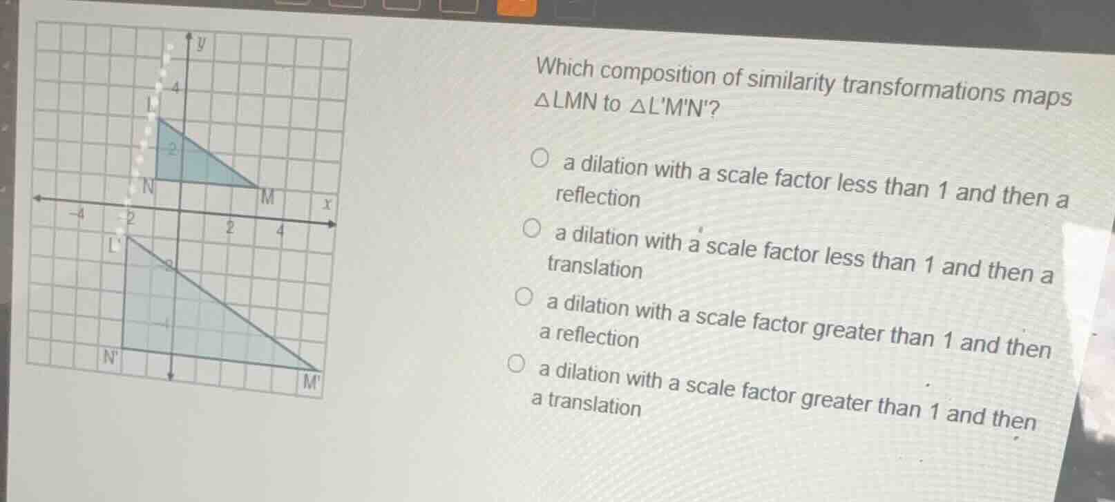 which composition of similarity transformations maps \\(\\delta lmn\\) …