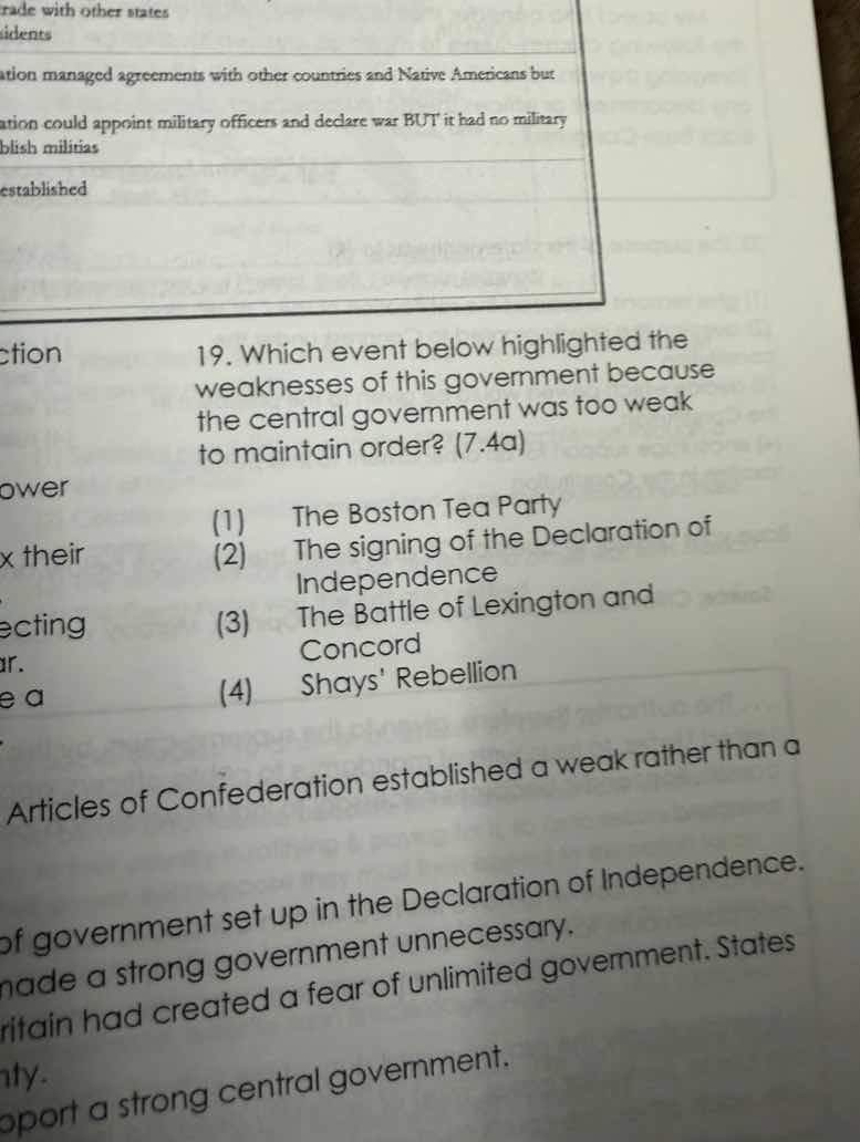 19. which event below highlighted the weaknesses of this government bec…