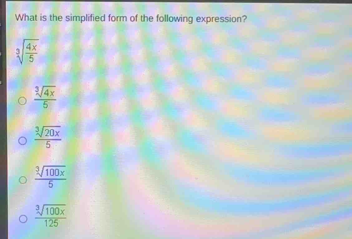 what is the simplified form of the following expression? \\(\\sqrt3{\\f…
